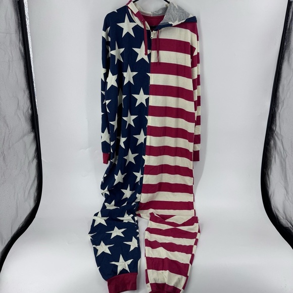 Under Disguise Red and Blue Cozy Patriotic Onesie - Picture 1 of 7